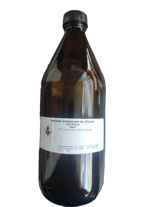 Метилен хлористый дихлорметан клей для пластика акрила растворитель 1л
