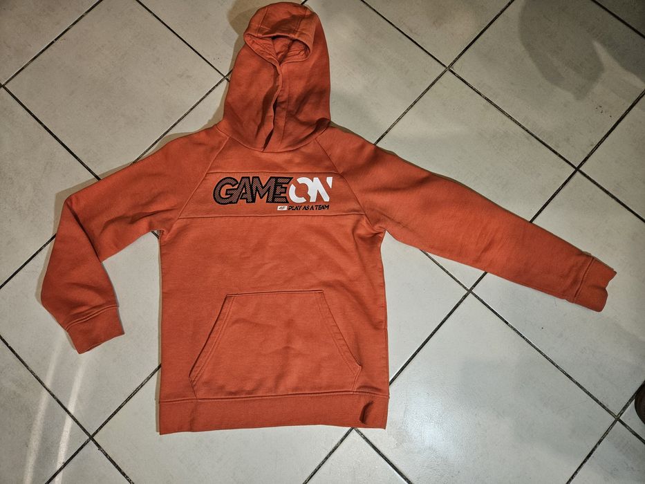 Bluza z kapturem 4F morelowa koralowa ciepła gruba jesienna 164