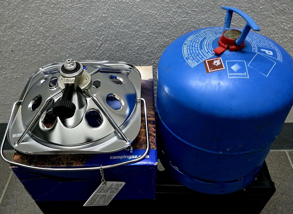 Conjunto fogão gás Campingaz + garrafa com gás