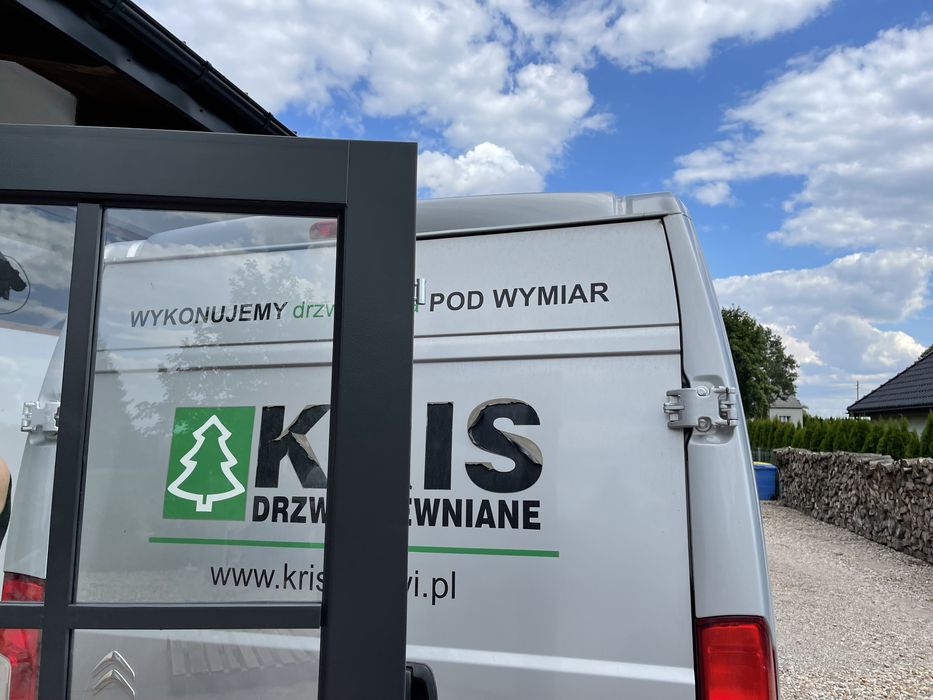 Drzwi drewniane czarne dwuskrzydłowe NA WYMIAR Cała Polska