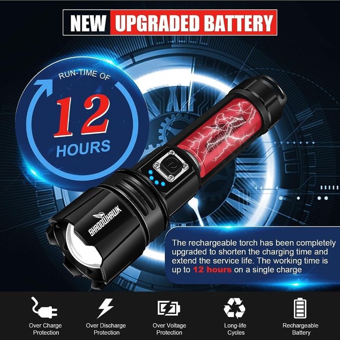 Lanterna tática recarregável 10.000 lumens novo