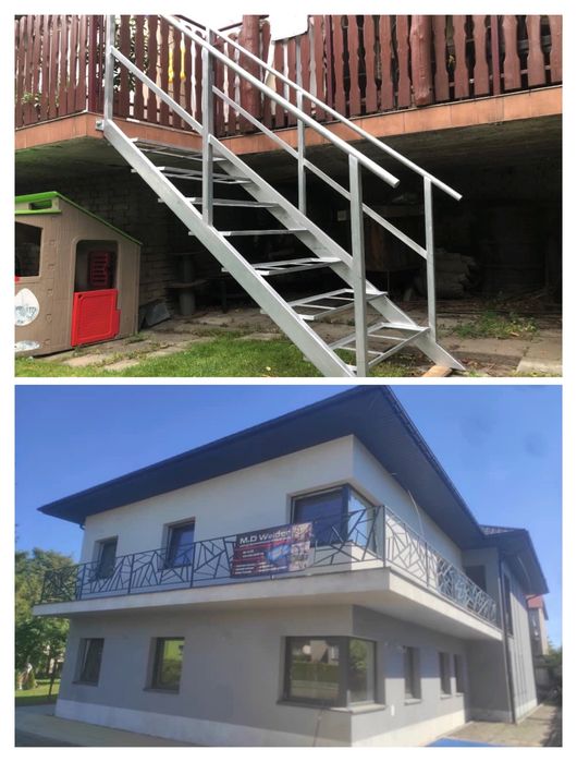 Balustrady, Ogrodzenia, Bramy, Balkony francuskie, Spawanie, Malowanie