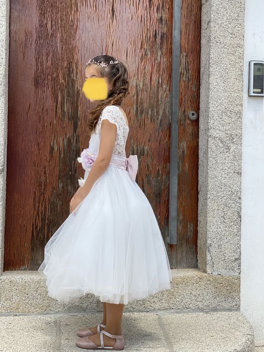 Vestido 1.ª comunhão usado umas horas 9 anos