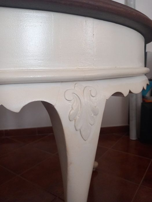 Mesa de jantar extensível Queen Anne 1,25/1,95 (rara e escassa)