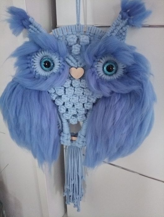 Sówka makrama na ścianę, handmade
