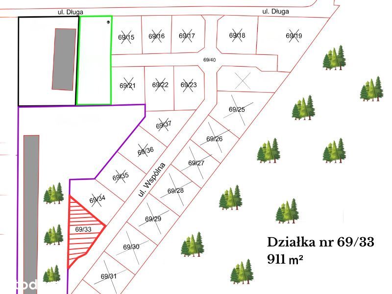 Ostatnia działka przy lesie 911 m² | Cierpice k. Torunia