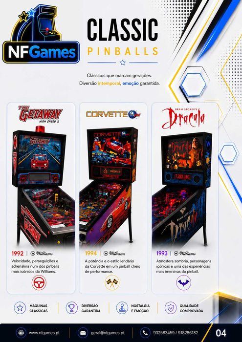 Aluguer Pinball, Sega Rally, Matraquilhos, Setas, Martelo e Arcades para Eventos | Porto