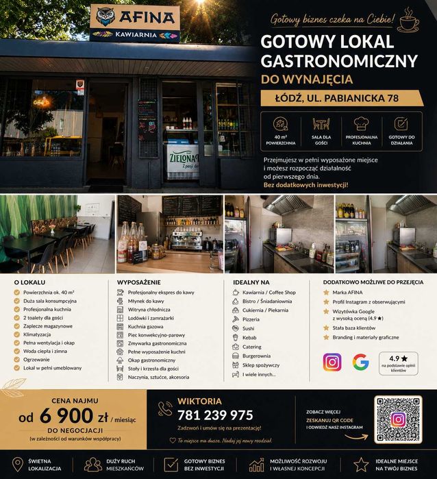 Gotowy lokal gastronomiczny do wynajęcia – Łódź