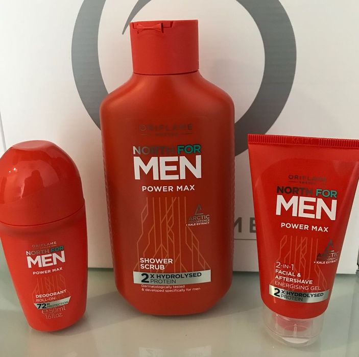 Gel Esfoliante + Roll-on + Gel Facial North For Men