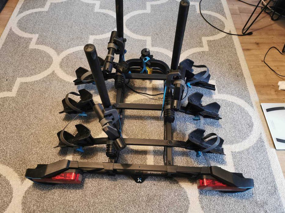 Bagażnik rowerowy na hak, uchylany 3 rowery, BTWIN 13 pin zamek