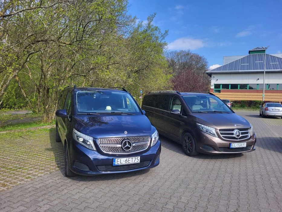 VIP TAXI Wynajem busa z kierowcą Mercedes V CLASS Łódź przewóz osób
