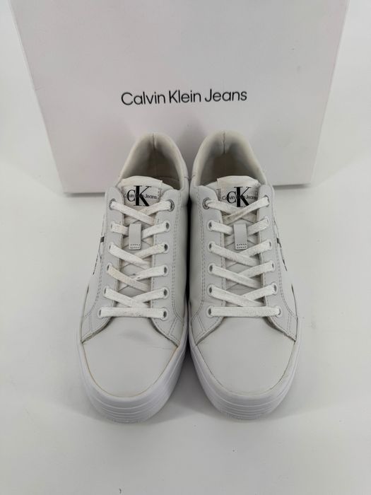 Calvin Klein sneakersy na platformie białe 40 skórzane buty vultc