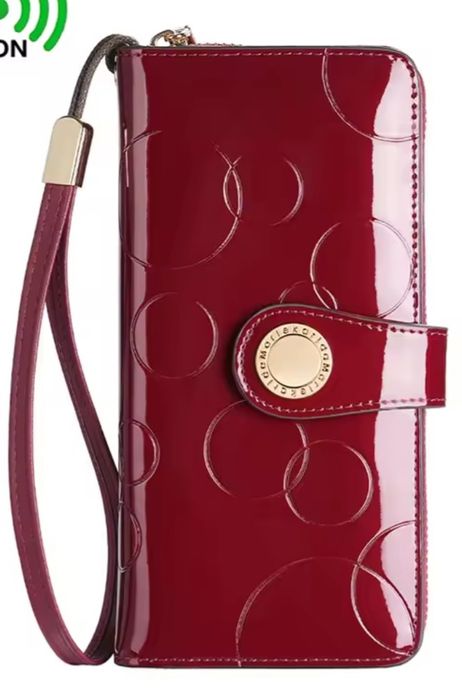 Portfel skorzany,  lakierowany, nowy