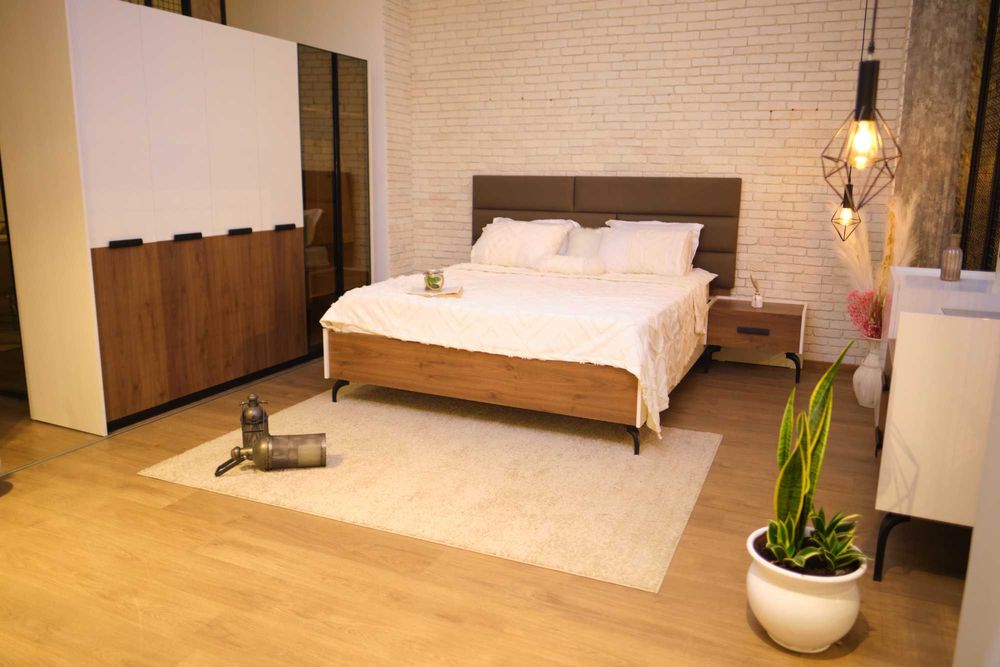 Conjunto Quarto Completo Casal Novo | Cama Roupeiro Cómoda Mesa