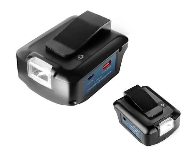 Адаптер для Bosch 18V Led 230 lm + USB-C 22.5W + USB QC 3.0 + 12V 3A