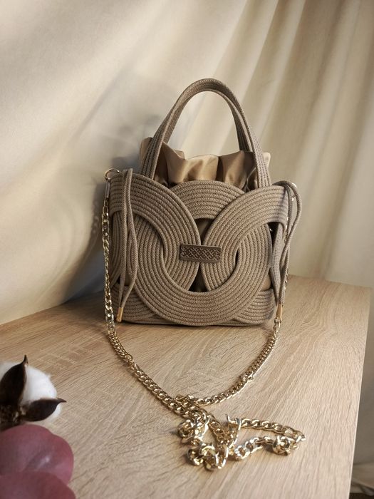 Сумка з бавовняного шнура ручної роботи