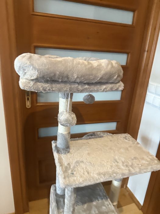 NOWY Drapak dla kota 125 cm Piękny jasnoszary