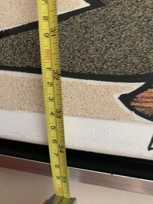 Quadro grande com moldura em preto e inox