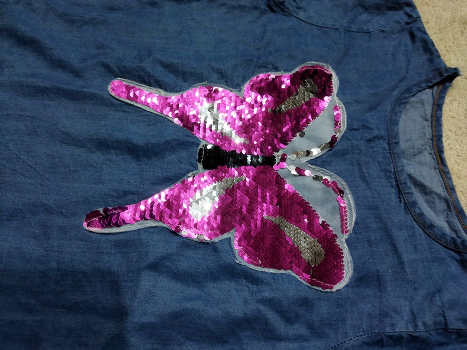 Tunika jeansowa z odwracanymi cekinami