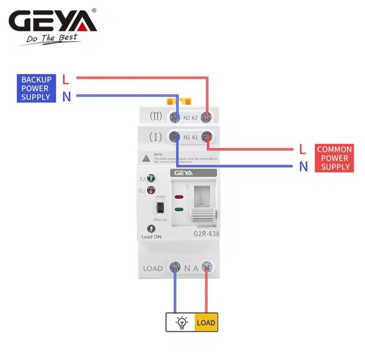 Автомат введення резерву АВР ATS 2P 40А/63А  220В перемикач GEYA G2R-6