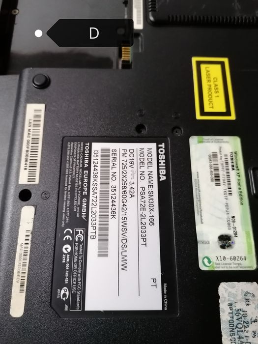 Toshiba :para PEÇAS