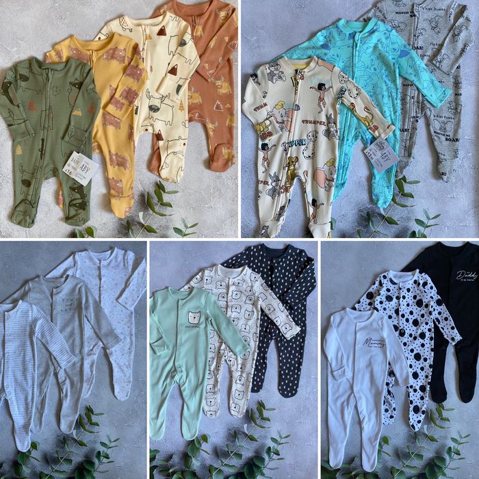 Одяг для новонароджених 0-3-6-9-12-18 george,next,h&m,боді,чоловічки