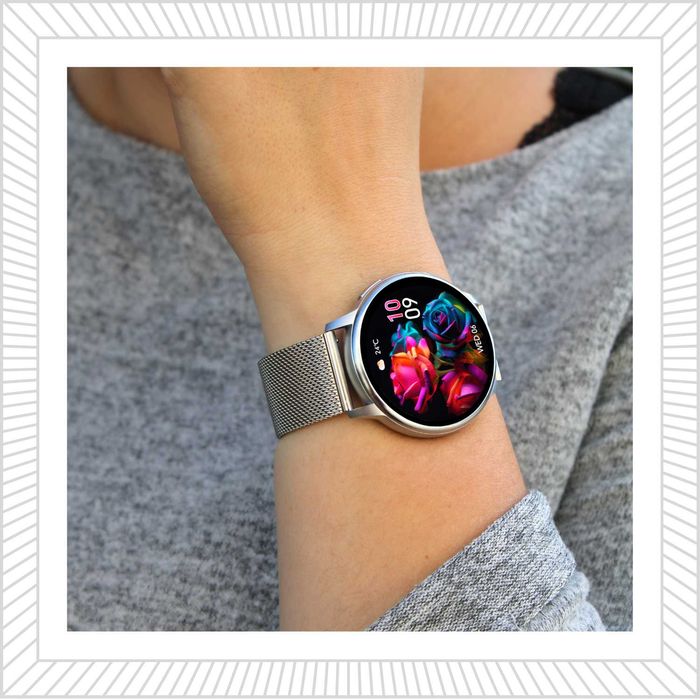 Smartwatch Zegarek Damski Rozmowy Powiadomienia Menu PL Amoled Puls