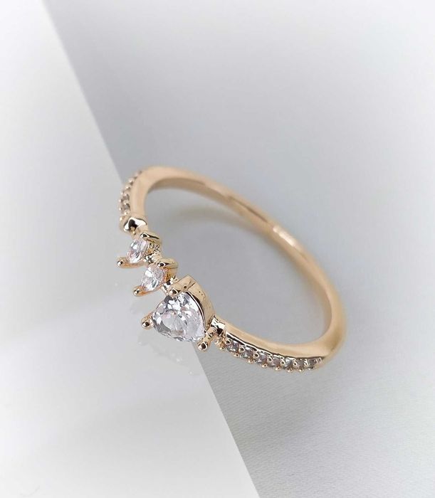 Pierścionek Cyrkonie Stal chirurgiczna Xuping 18K r.6