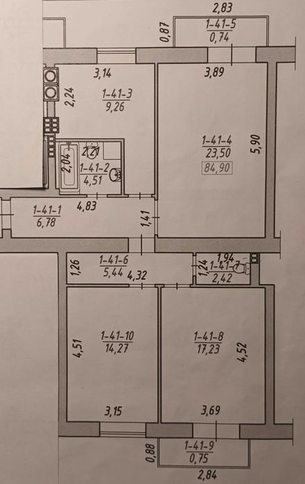 Видова трикімнатна квартира 85м² від забудовника 6 пов
