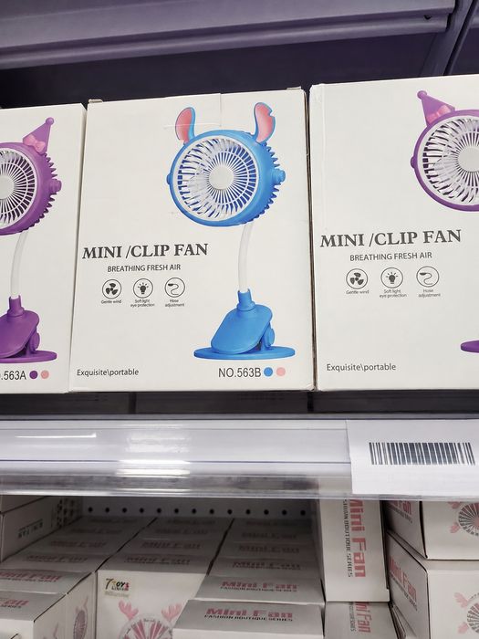 Mini wentylator biurkowy z klipsem USB – regulowany, przenośny, niebieski