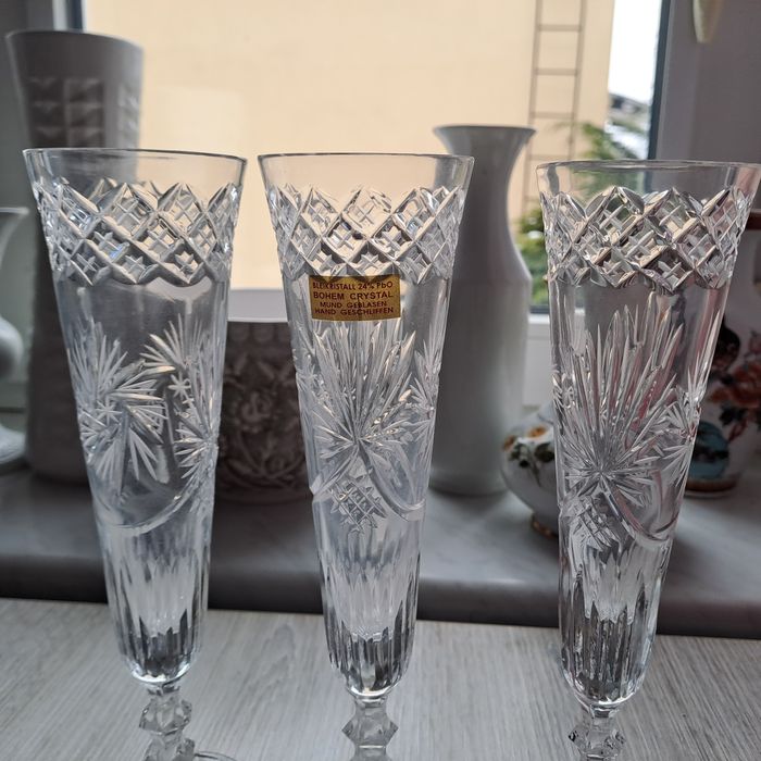 Kryształowe kieliszki do szampana  Bleikristall.