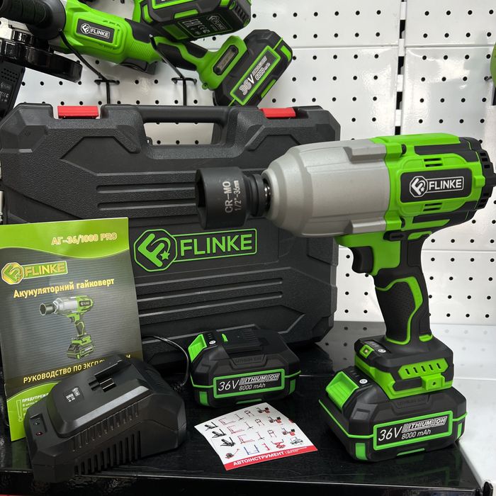 Акумуляторний безщітковий ударний гайковерт 1/2 1000Nm 36B 8A