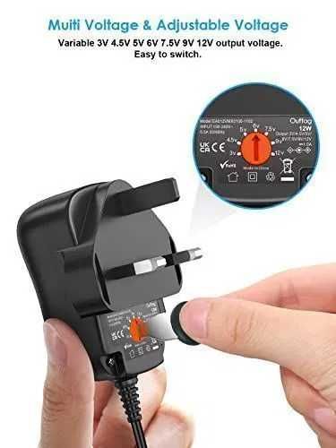 Zasilacz uniwersalny Outtag 12W AC/DC 3-12V, 1A ładowarka AC 100-240V