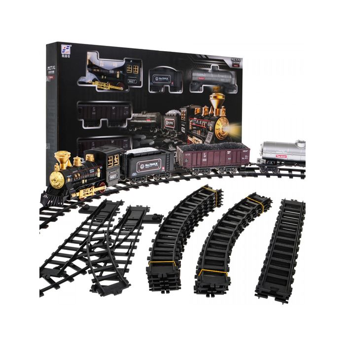 Giga Metalowy Pociąg Lokomotywa Kolejka Z Funkcją Dymu Z Komina