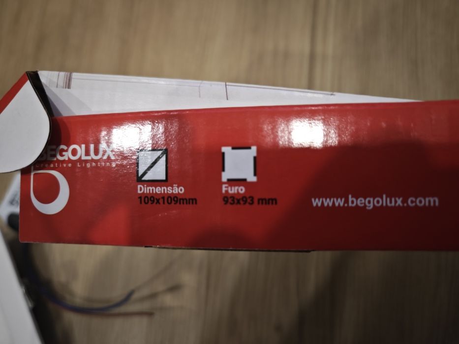 20 Focos embutir teto quadrado 100x100 begolux 4000k