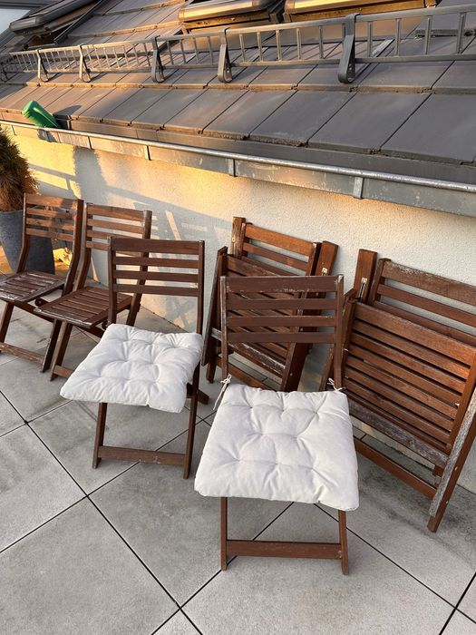 Zestaw ogrodowy Ikea Applaro - 4 krzesła 2 leżaki 1 stół 1 ławka