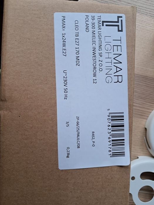 Dwie lampy sufitowe downlight tuba plafon