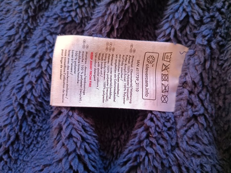 Casaco shacket/ Sobretudo Lupilu Forrado a Borreguito (Xadrez Laranja)