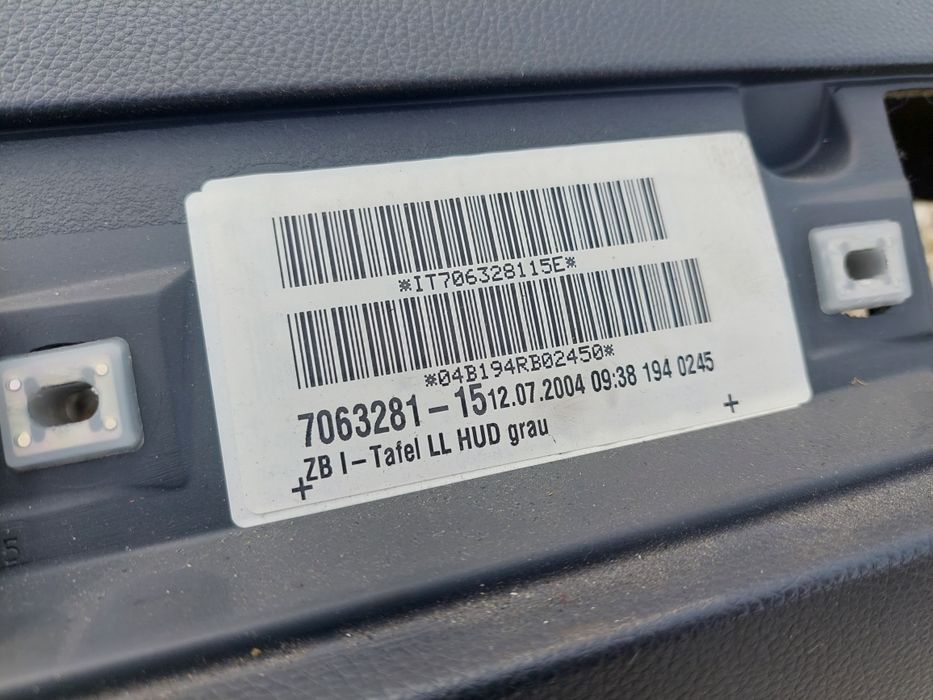 Deska Kokpit Kpl BMW E60 E61 Kluczyk HUD Szara
