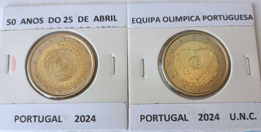 28 Moedas comemorativas portuguesas de 2 euros Bimetálicas.