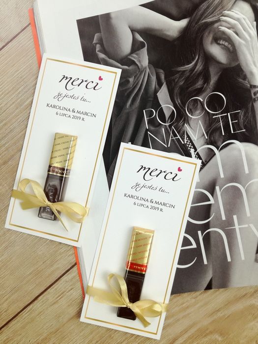 Podziękowanie dla gości weselnych - słodki upominek