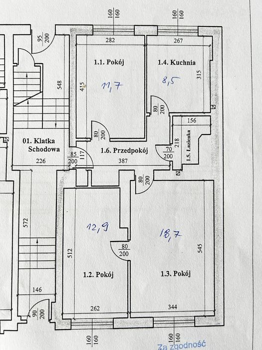 Sprzedm mieszkanie parter centrum Nakła
