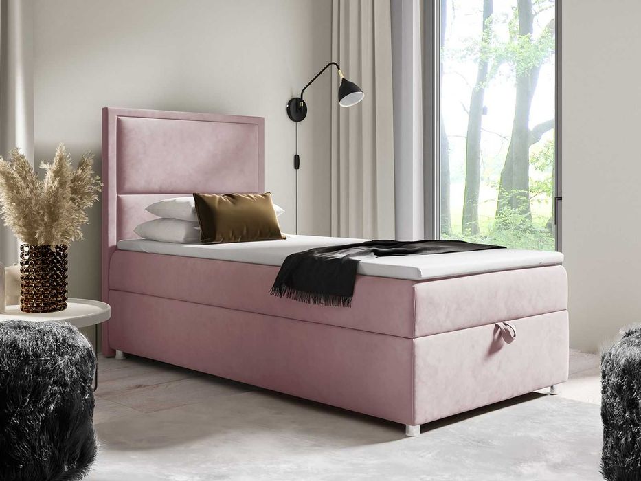 Łóżko KONTYNENTALNE SINGIEL z pojemnikiem 70x200 80x200 90x200 100x200