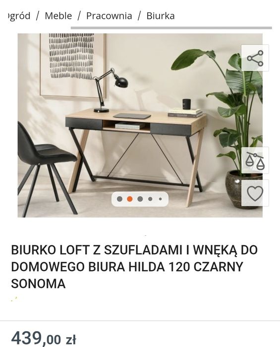 Biurko z szufladami 60x120