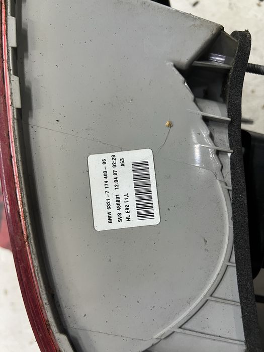 Lampa lewy tyl tylna lewa bmw e92 przedlift