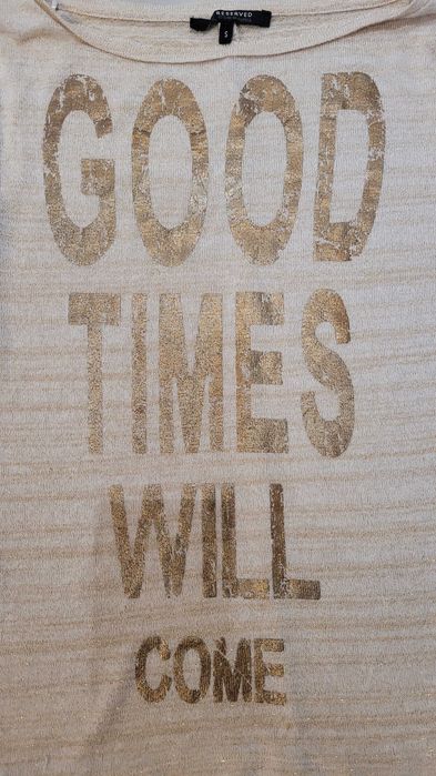 Złota bluzka z długim rękawem good times will come reserved S 36
