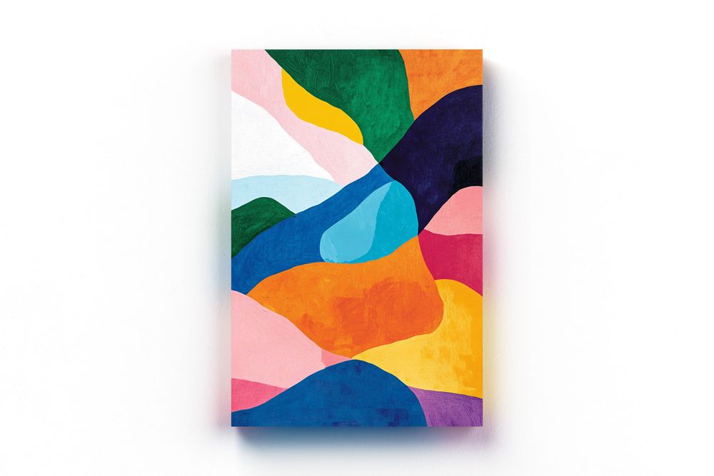 Kolorowy Abstrakcyjny Obraz na Płótnie 80x120 cm do Wnętrz