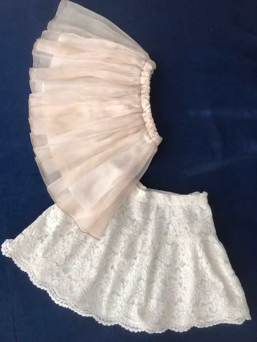 Спідниця біла 6-7-8 лет сукня юбка пудрова плисе  Mayoral 116-128 раз