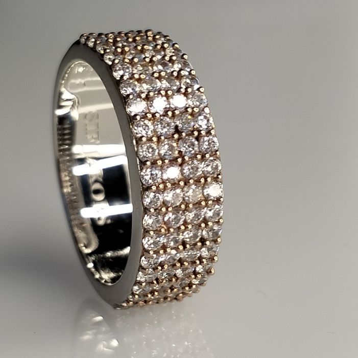 Знижка! Sif Jakobs срібна каблучка, цирконій , позолота, р. 54/56