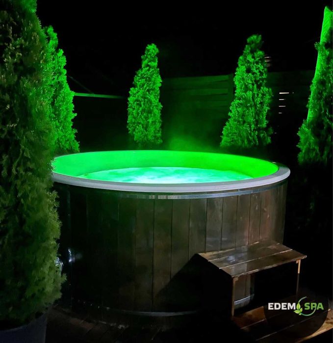 Купіль для вулиці.Купіль кругла.Джакузі та Спа на дровах.Ванна джакузі